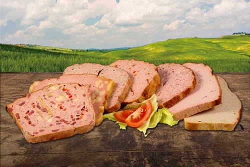 Landmetzgerei Schiessl's » Leberkäse Allerlei « 1400g | Im Set: Bayerischer Leberkäse, Altbayerischer Leberkäse, Fleischkäse, Käseleberkäse, Pizzaleberkäse, Bärlauchleberkäse, Jalapenoleberkäse von Landmetzger Schiessl