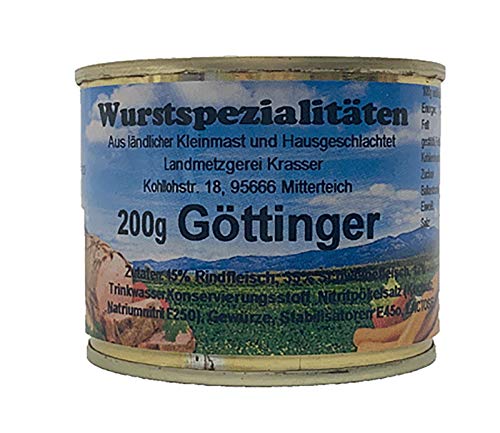 Göttinger 200g"der Klassiker" Wurstspezialität aus Bayern "ländlicher Kleinmast" von Landmetzgerei Krasser