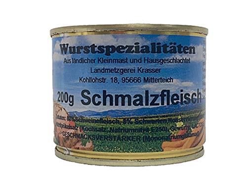 Schmalzfleisch 200g - Wurstspezialität aus Bayern "ländlicher Kleinmast" von Landmetzgerei Krasser
