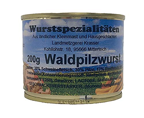 Waldpilzwurst 200g Wurstspezialität aus Bayern"ländlicher Kleinmast" von Landmetzgerei Krasser