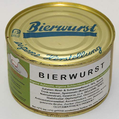 Bierwurst 400g Dose, Dosenwurst/Wurstkonserven von der Landmetzgerei Sandritter von Landmetzgerei Sandritter