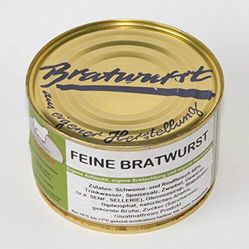 Feine Bratwurst 400g, Dosenwurst/Wurstkonserven von der Landmetzgerei Sandritter von Landmetzgerei Sandritter
