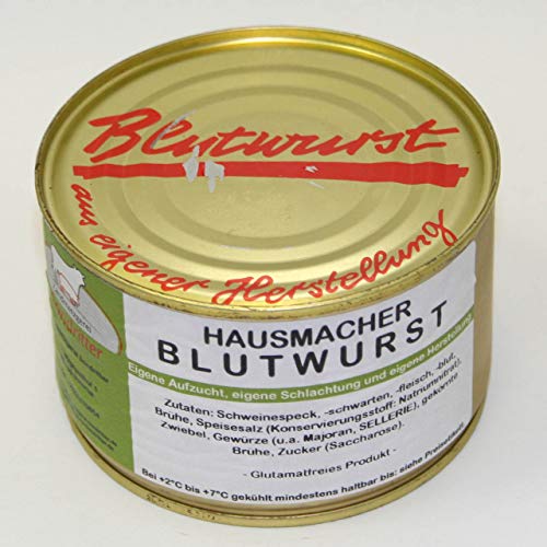 Hausmacher Blutwurst 400g, Dosenwurst/Wurstkonserven von der Landmetzgerei Sandritter von Landmetzgerei Sandritter