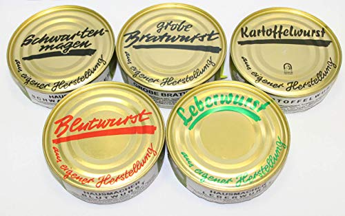 Hausmacher Dosenwurst ohne Presskopf 200g Probierset, Vorteilsset, Vorratsset, Landmetzgerei Sandritter von Landmetzgerei Sandritter