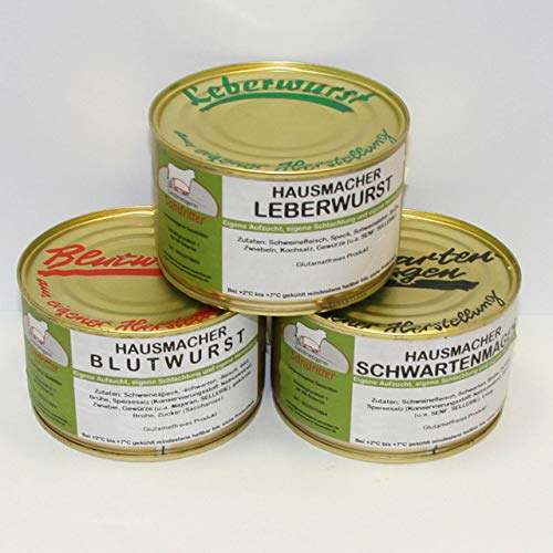 Hausmacher Dosenwurst Klassiker ohne Kartoffelwurst 400g Probierset, Dosenwurst, Vorteilsset, Vorratsset, Landmetzgerei Sandritter von Landmetzgerei Sandritter