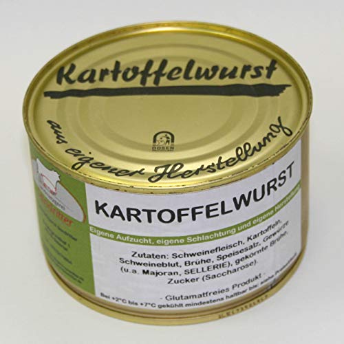 Hausmacher Kartoffelwurst 400g, Dosenwurst/Wurstkonserven von der Landmetzgerei Sandritter von Landmetzgerei Sandritter