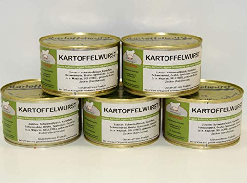 Hausmacher Kartoffelwurst 5x400g Dosenwurst, Vorteilsset, Vorratsset, Landmetzgerei Sandritter von Landmetzgerei Sandritter