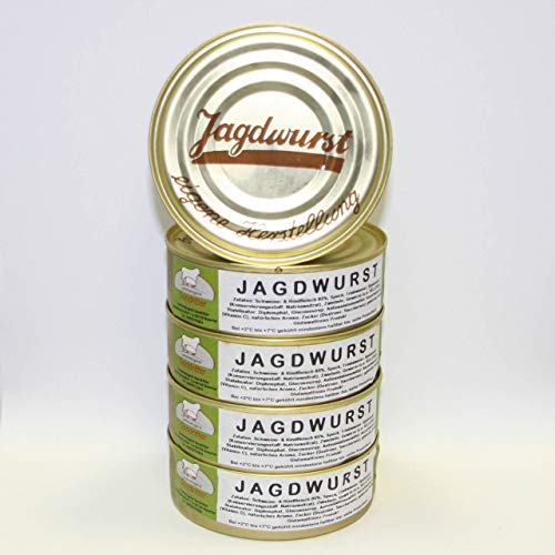 Jagdwurst 5x200g Dosenwurst, Vorteilsset, Vorratsset, Landmetzgerei Sandritter von Landmetzgerei Sandritter