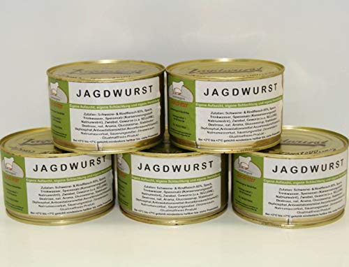 Jagdwurst 5x400g Dosenwurst, Vorteilsset, Vorratsset, Landmetzgerei Sandritter von Landmetzgerei Sandritter