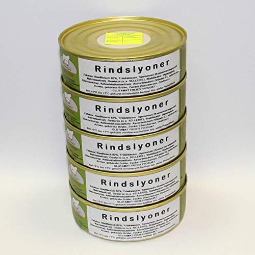 Rindslyoner 5x200g Dosenwurst, Vorteilsset, Vorratsset, Landmetzgerei Sandritter Rindslyoner 5x200g Dosenwurst, Vorteilsset, Vorratsset, Landmetzgerei Sandritter von Landmetzgerei Sandritter