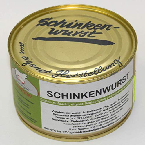Schinkenwurst/Lyoner 400g, Dosenwurst/Wurstkonserven von der Landmetzgerei Sandritter von Landmetzgerei Sandritter