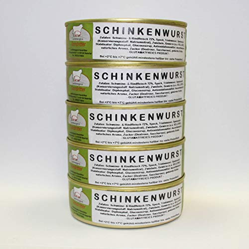 Schinkenwurst 5x200g Dosenwurst, Vorteilsset, Vorratsset, Landmetzgerei Sandritter von Landmetzgerei Sandritter