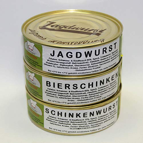 Unsere Klassiker 200g Probierset, Dosenwurst, Vorteilsset, Vorratsset, Landmetzgerei Sandritter von Landmetzgerei Sandritter