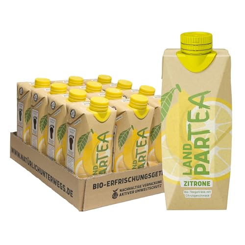 LandparTEA Zitrone | Landpark | Bio-Eistee mit Zitronengeschmack | 1 2 x 0,5 L im Tetra Pak | ohne Kohlensäure | To Go | Wasser mit Geschmack | pfandfrei von Landpark