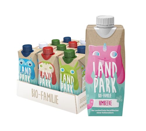 Landpark Bio-Familie Probier Mix, 12x0,5l I Kindergetränk ohne Zucker und Süßungsmittel I Ab 1 Jahr geeignet I natürliches Mineralwasser mit Bio-Fruchtaroma I Wasser mit Geschmack I pfandfrei von Landpark