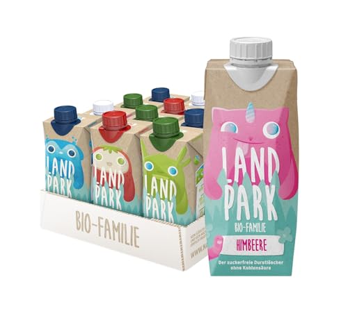 Landpark Bio-Familie Probier Mix, 12x0,5l I Kindergetränk ohne Zucker und Süßungsmittel I Ab 1 Jahr geeignet I natürliches Mineralwasser mit Bio-Fruchtaroma I Wasser mit Geschmack I pfandfrei von Landpark