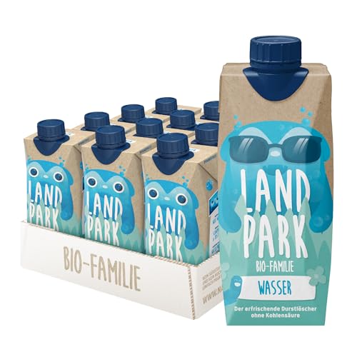 Landpark Bio-Familie Wasser, 12x0,5l. Bio-Päckchen I Kindergetränk ab 0 Jahren I Für Babynahrung geeignet I natriumarm I ohne Kohlensäure I ToGo I pfandfrei von Landpark