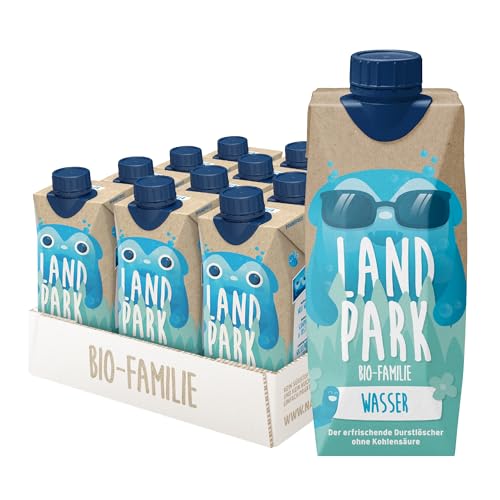 Landpark Bio-Familie Wasser, 24x0,5l. Bio-Päckchen I Kindergetränk ab 0 Jahren I Für Babynahrung geeignet I natriumarm I ohne Kohlensäure I ToGo I pfandfrei von Landpark