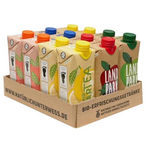 Landpark MIX-Karton | Bio-Erfrischungsgetränke | 1 2 x 0,5 L im Tetra Pak | ohne Kohlensäure | To Go | Wasser mit Geschmack | pfandfrei von Landpark