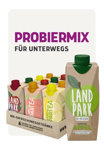 Landpark MIX-Karton | Bio-Erfrischungsgetränke | 36 x 0,5 L im Tetra Pak | ohne Kohlensäure | To Go | Wasser mit Geschmack | pfandfrei von Landpark