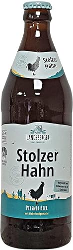 Landsberger Stolzer Hahn - Pilsner Bier | Probierpaket inkl. Sixpack-Träger (6,12 oder 18 Flaschen inkl. Pfand) | Geschenkidee/Bierverkostung (12) von Landsberger