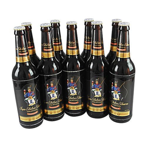 Pupen-Schultzes Schwarzes (Schwarzbier / 9 Flaschen à 0,5 l / 3,9% vol.) von Landskron Brauerei Görlitz