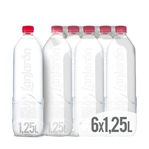 Lanjarón, Aqua Mineral Natural Wasserflasche, 100% recycelter Kunststoff, 6 x 1,25 l von Lanjarón