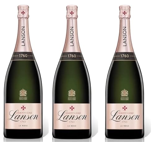 3x 1,5l - Champagne Lanson - Le Rosé - MAGNUM - Champagne A.O.P. - Frankreich - Rosé-Champagner trocken von Lanson Champagne