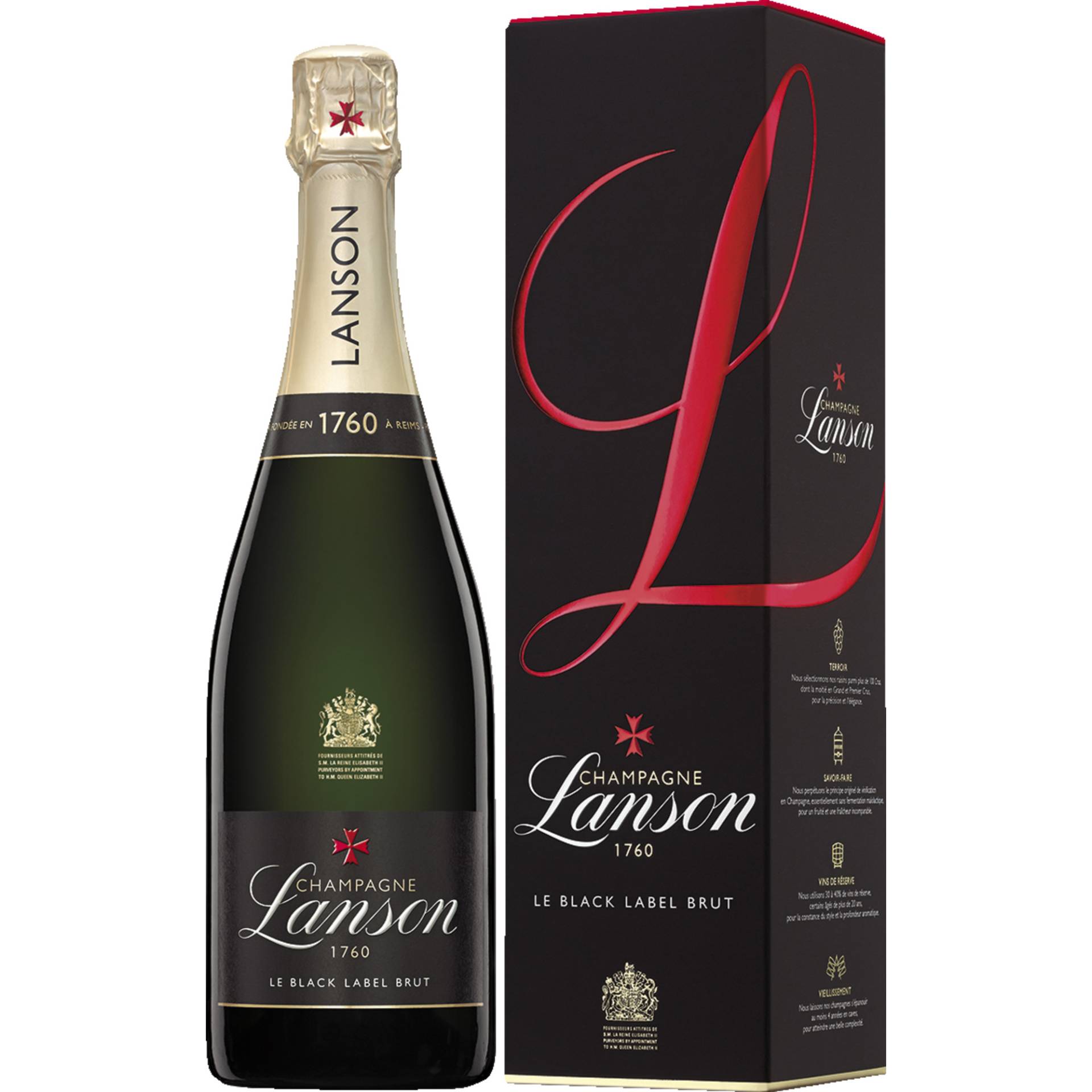 Champagne Lanson Black Label, Brut, Champagne AC, Geschenketui, Champagne, Schaumwein Champagne Lanson Black Label, Brut, Champagne AC, Geschenketui, Champagne, Schaumwein von Lanson International Diffusion, 66 Rue de Courlancy CS20017, 51100 Reims, France