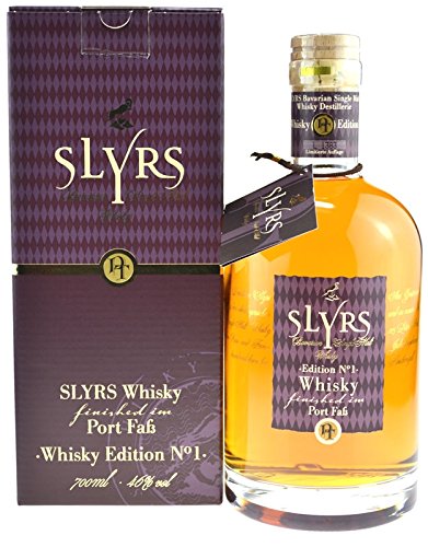 Rarität: Slyrs Whisky finished im Port Faß 0,7l Edition 1 mit Geschenkpackung - Single Malt Whisky aus Bayern von Lantenhammer