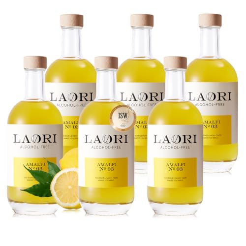 Laori Amalfi No 03 | Alkoholfreier Limoncello | Perfekt für Limoncello Spritz & alkoholfreie Cocktails | Ohne künstliche Aromen | Pflanzliche Farbstoffe | Zitronen-Aperitif alkoholfrei 6x500 ml von Laori