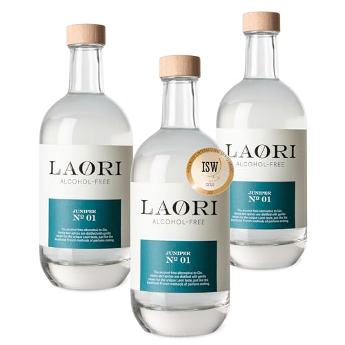 Laori Juniper No 1 | Alkoholfreie Alternative zu Gin | Natürliche Botanicals | Frei von künstlichen Aromen | Vegan & Zuckerfrei | Gin-typischer Geschmack | Mild-würzige Frische | 3x500 ml Set von Laori
