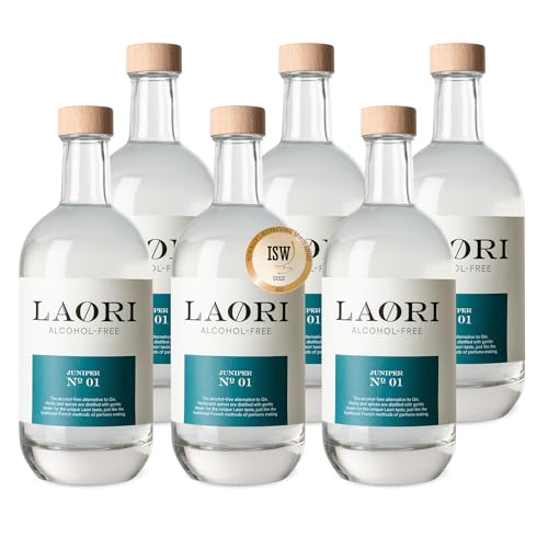 Laori Juniper No 1 | Alkoholfreie Alternative zu Gin | Natürliche Botanicals | Frei von künstlichen Aromen | Vegan & Zuckerfrei | Gin-typischer Geschmack | Mild-würzige Frische | 6x500 ml Set von Laori