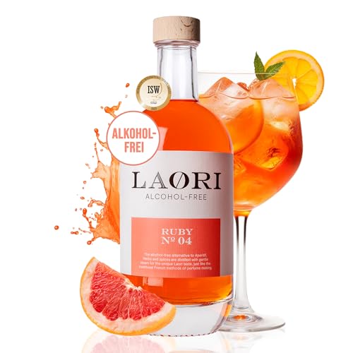 Laori Ruby No 04 Alkoholfreier Spritz 500 ml | Alkoholfreier Aperitif ohne künstliche Aromen | Fruchtig-frischer Geschmack | Perfekt für alkoholfreie Cocktails | Vegan & kalorienarm von Laori