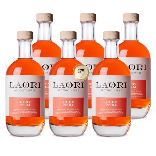 Laori Ruby No 04 Alkoholfreier Aperitif 6x500 ml | Vegan & kalorienarm | Alkoholfreier Spritz ohne künstliche Aromen | Fruchtig-frischer Geschmack | Perfekt für alkoholfreie Cocktails & Longdrinks von Laori