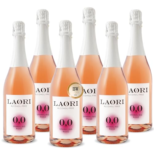 Laori Sparkling Rosé alkoholfrei 6x750ml | Alkoholfreier Sekt mit den fruchtig-floralen Noten der Merlot & Pinot Noir Trauben | 0,0% Alkohol, vegan & ohne künstliche Aromen | Nur 24 kcal pro 100ml von Laori