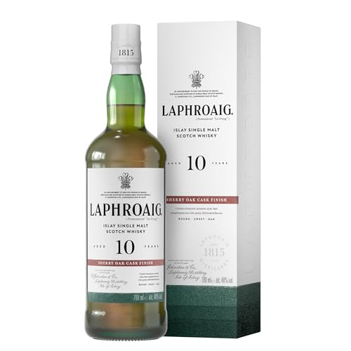 Laphroaig 10 Jahre Sherry Oak Finish | Islay Single Malt Scotch Whisky | mit Geschenkverpackung | Süß und torfig mit medizinischen Noten | 48 Prozent Vol | 700ml Einzelflasche von Laphroaig