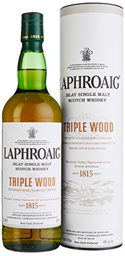 Laphroaig Triple Wood Islay Single Malt Scotch Whisky, mit Geschenkverpackung, einzigartig torfig-rauchig mit leichter Sherrysüße, 48% Vol, 1 x 0,7l von Laphroaig