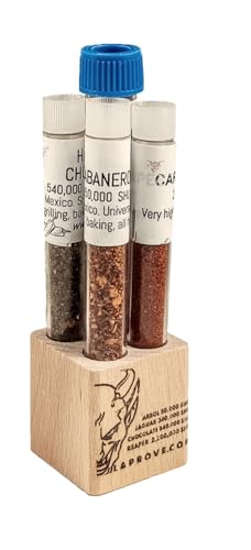 Jaguar, Schokolade, Carolina Reaper und Arbol Chili im Holzwürfel mit 4 Ampullen 6GX2G+2G+2G Jaguar, Schokolade, Carolina Reaper und Arbol Chili im Holzwürfel mit 4 Ampullen 6GX2G+2G+2G von LaProve