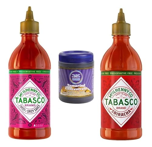 Tabasco Sriracha 300 ml und TABASCO Sweet & Spicy 256 ml und Tabasco Red Pepper 57 ml von Laprove