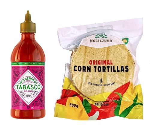 Tortilla Echte mexikanische Tortillas mit Nixtamal, vegan, gentechnikfrei 500G & TABASCO Sweet & Spicy 256 ml von Laprove