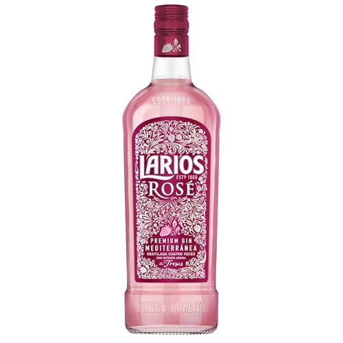 Larios Rosé Premium Gin | mediterraner Premium Gin mit fruchtig-süßem Erdbeergeschmack | perfekt für Longdrinks und Cocktails | 37.5 % vol | 700 ml von LARIOS