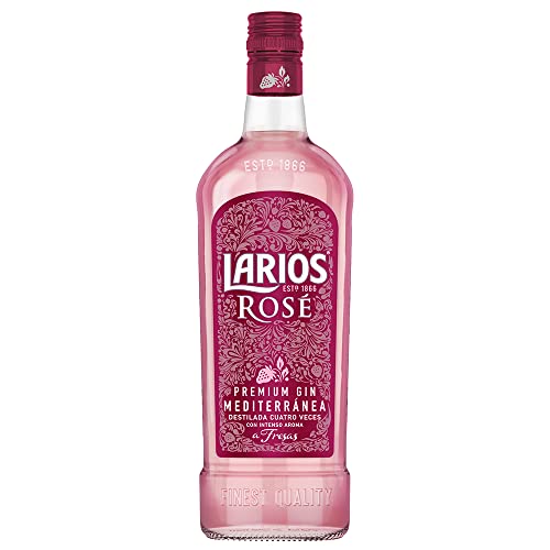 Larios Rosé Premium Gin | mediterraner Premium Gin mit fruchtig-süßem Erdbeergeschmack | perfekt für Longdrinks und Cocktails | 37.5 % vol | 700 ml von LARIOS