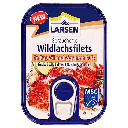 Larsen MSC Wildlachsfilets In Rapsöl & Eigenem Saft, 110 g Larsen MSC Wildlachsfilets In Rapsöl & Eigenem Saft, 110 g von Larsen