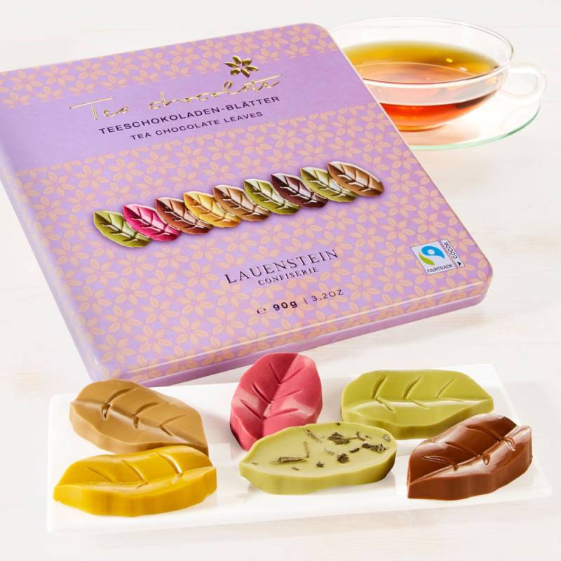 Lauenstein Teeschokoladen-Blätter in Metalldose von Lauenstein Confiserie