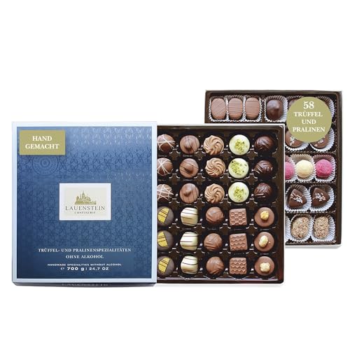 Lauensteiner Pralinen-Auslese OHNE ALKOHOL | Alkoholfreie Trüffel/Pralinen | 700g, 58 Pralinen, 20-fach sortiert | Geschenk für Mann, Frau, Familie Lauensteiner Pralinen-Auslese OHNE ALKOHOL | Alkoholfreie Trüffel/Pralinen | 700g, 58 Pralinen, 20-fach sortiert | Geschenk für Mann, Frau, Familie von Lauenstein Confiserie