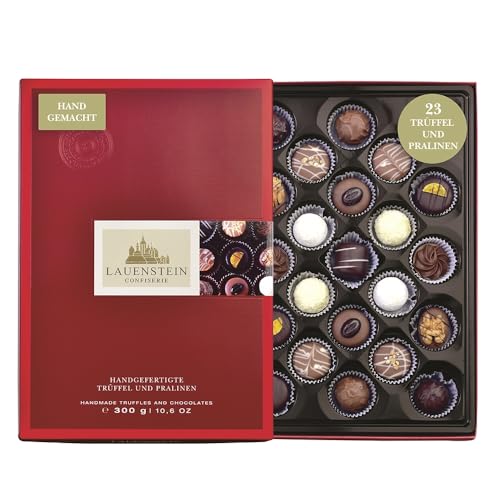 Lauensteiner Trüffel- und Pralinenspezialitäten | 300g, 23 Pralinen | 12 Sorten mit Alkohol | Geschenk für Mann oder Frau Lauensteiner Trüffel- und Pralinenspezialitäten | 300g, 23 Pralinen | 12 Sorten mit Alkohol | Geschenk für Mann oder Frau von Lauenstein Confiserie