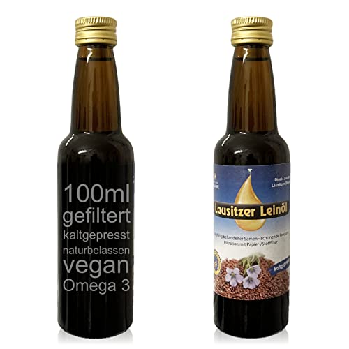 Lausitzer Leinöl (kaltgepresst Omega 3 Öl kaltgepreßtes Leinöl), 100ml von Lausitzer Ölmühle