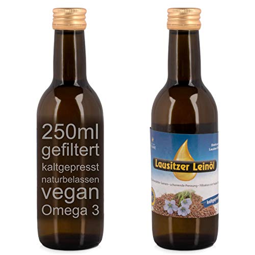 Lausitzer Leinöl (kaltgepresst Omega 3 Öl kaltgepreßtes Leinöl), 250ml von Lausitzer Ölmühle