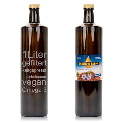 Lausitzer Leinöl (kaltgepresstes Leinöl), 1 Liter von Lausitzer Ölmühle